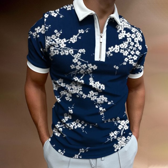 Patterned Polo Shirt