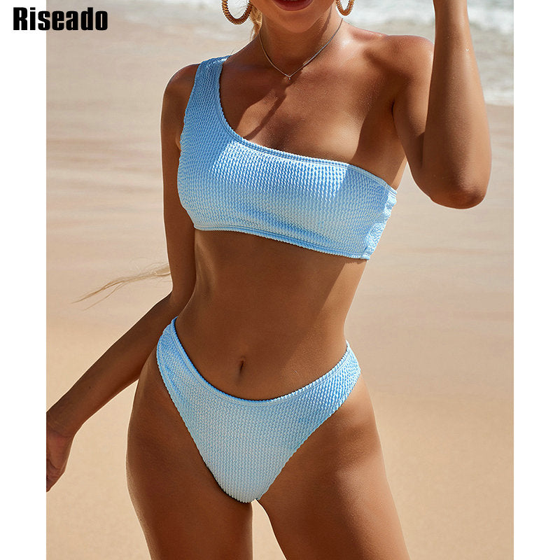 Strapless One Shoulder Bandeau Bikini
